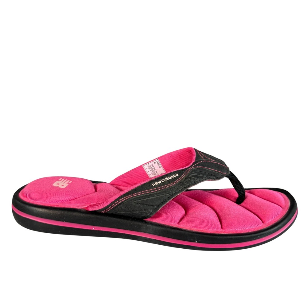 New Balance W8043 Womens Athletic Flip Flop Sandals Pink Black Thong Slides 5